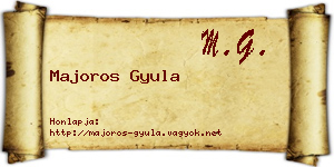 Majoros Gyula névjegykártya